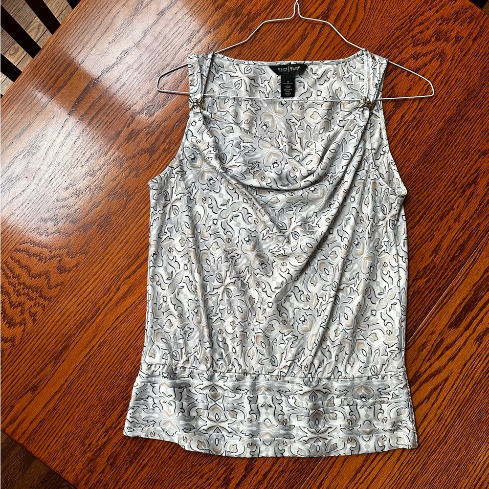White House Black Market Sleeveless Blouse With Cowl Collar In Size Medium